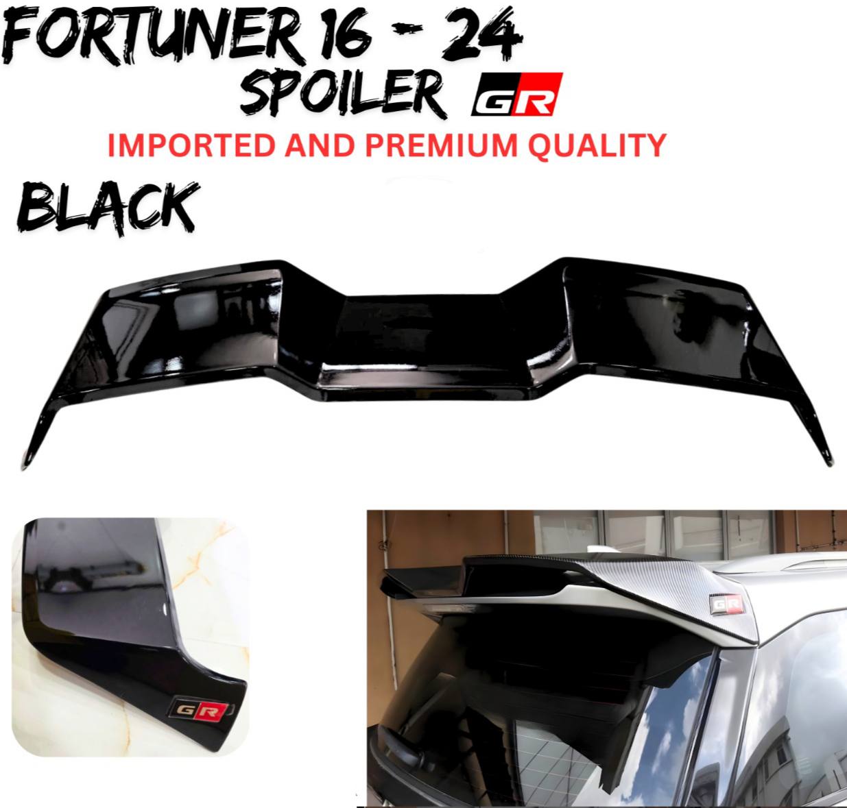 6231035036195032567_121 Toyota Fortuner (2016-2024) GR Sport Style Rear Roof Spoiler – Black - Image 1