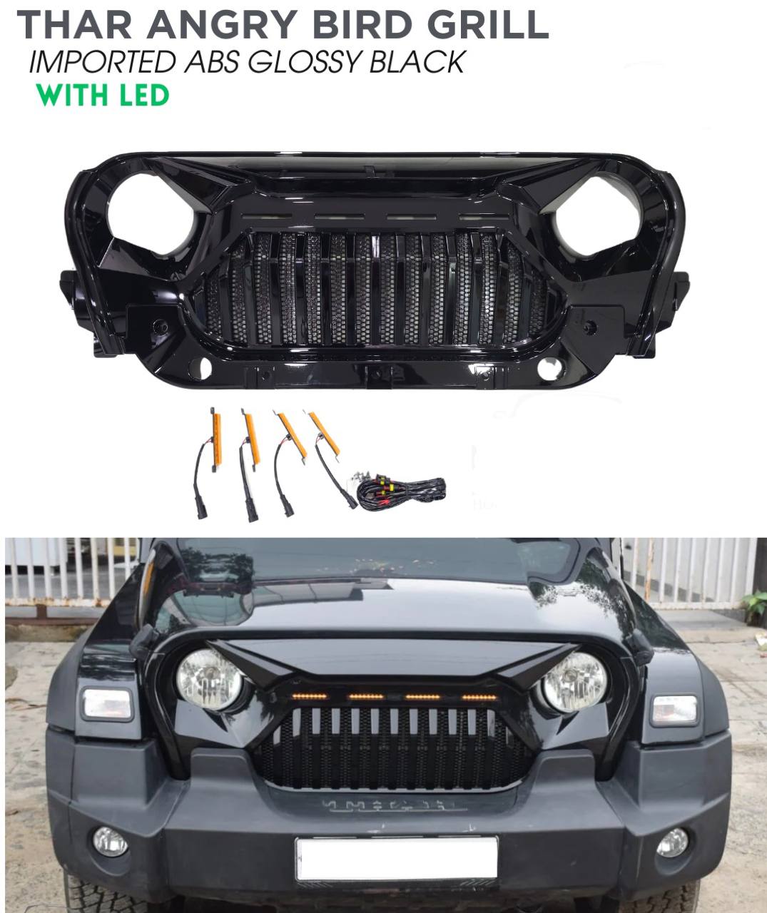 6240180185504353475_121 Angry Bird Front Grille for Mahindra Thar | Aggressive Off-Road Design - Image 1