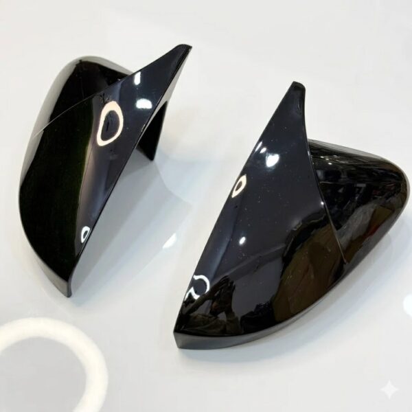 Virtus And Slavia Batman‑Style Mirror Cover | Compatible with VW Taigun / Skoda Kushaq Color: Black