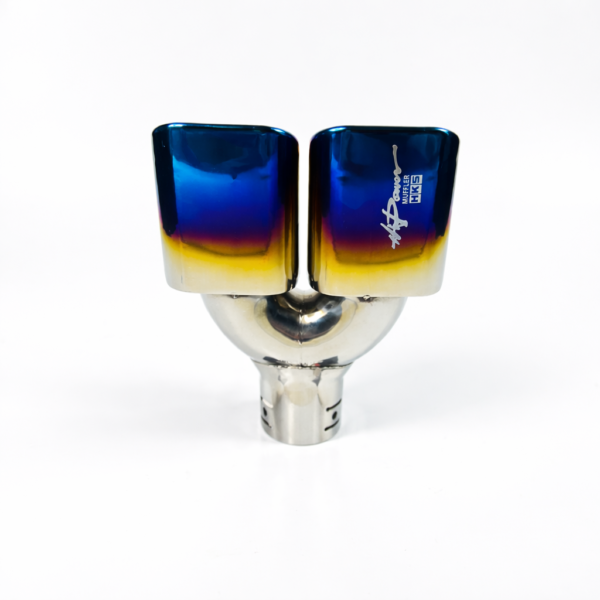HKS Square Dual Exhaust Tip | Aftermarket Burnt Blue Finish