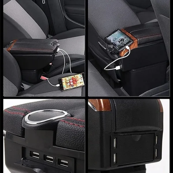 BMW-Style Universal Car Center Armrest Console – Adjustable Storage Box