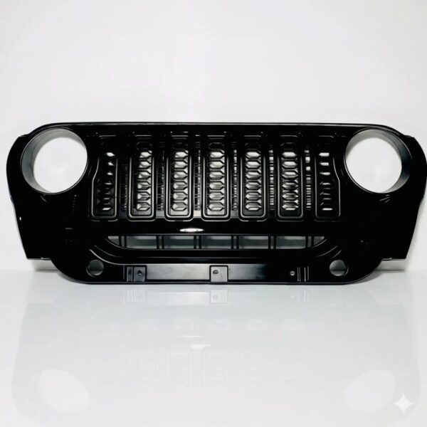 Wrangler-Style Front Grill for Mahindra Thar Roxx | Glossy Black ABS Replacement Grill